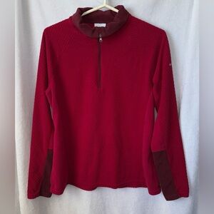 Columbia Size Large Ruby Red Fleece Pullover Jacket